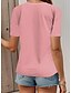 baratos T-Shirts de mulher-Mulheres Camiseta Listrado Diário Final de semana Imprimir Rosa Manga Curta Moda Gola Redonda Verão
