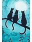 ieftine Tricouri Damă-Pentru femei Tricou Animal Pisica Imprimeu Zilnic Sfârșit de săptămână De Bază Manșon scurt Rotund Trifoi
