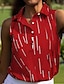 Χαμηλού Κόστους Γυναικεία ρούχα γκολφ-Γυναικεία Φανέλα POLO Μπλε Λίμνης Μαύρο Κόκκινο Αμάνικο Αντιηλιακή Προστασία Μπολύζες Ριγέ Γυναικεία ενδυμασία γκολφ Ρούχα Ρούχα Ενδύματα