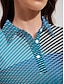 olcso Női golfruházat-Női POLO trikó Kék Szürke Ujjatlan Napvédő Felsők Csík Női golffelszerelések ruhák ruhák, ruházat