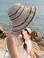abordables Chapeau de paille-Chapeau seau en paille à large bord fait à la main, classique à volants au crochet, chapeaux de soleil d&#039;été ajourés, respirant, chapeaux de plage de voyage en plein air pour femmes et filles