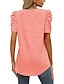ieftine Bluze simple pentru femei-Tricou Pentru femei Negru Alb Mov Simplu Zdrobit Stradă Zilnic Modă În V Fit regulat S