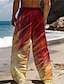 cheap Printed Pants-Men&#039;s Hawaiian Pants 3D Print Straight Leg Trousers Mid Waist Drawstring Elastic Waist Outdoor Street Holiday Summer Spring Fall Relaxed Fit Micro-elastic