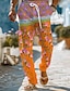 abordables Pantalons décontractés imprimés pour hommes-Homme Mode Floral Géométrie 3D effet Taille médiale Casual Standard