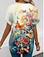 olcso Női pólók-Női Póló Hétköznapi Elegáns Rövid ujjú V-alakú Sárga Nyár