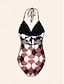 abordables trajes de baño de diseñador-traje de baño de malla geométrica con almohadilla removible