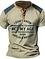levne pánské tričko henley-Pánské Tričko Henley Grafika Písmeno Henley Oblečení 3D tisk Venkovní Denní Krátký rukáv Tisk Tlačítko dolů Módní Designové Pohodlné