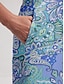 baratos Coleção de designers-Mulheres vestido de golfe Branco Azul Marinho Escuro Azul Claro Sem Manga Proteção Solar roupa de tênis Floral Estampado Cashemere Roupas femininas de golfe, roupas, roupas, roupas