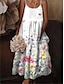 abordables Robes à motifs-Femme Graphic Imprimer Col Ras du Cou Robe mi-longue Bohême Rétro Vintage Intérieur Rendez-vous Sans Manches Eté