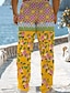 abordables Pantalons décontractés imprimés pour hommes-Homme Mode Floral Géométrie 3D effet Taille médiale Casual Standard