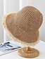 cheap Women&#039;s Hats-Simple Monochrome Raw Hem Sun Hat Breathable Straw Hat Summer Casual Sunshade Fisherman Hats