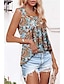 cheap Tank Tops &amp; Camis-Women&#039;s Tank Top Floral Print Casual Holiday Fashion Sleeveless Square Neck Yellow Summer