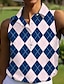 billige Kvinders golf tøj-Dame POLO Trøje golftøj Blå Uden ærmer Solbeskyttelse Toppe Ternet Dame golf påklædning Tøj Outfits Bær tøj