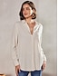cheap Basic Women&#039;s Tops-Women&#039;s Shirt Blouse Cotton Linen Casual Daily Button White Long Sleeve Solid Basic Shirt Collar Summer Spring