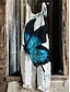 baratos Casacos de mulher-Mulheres Macacão Bolsos Imprimir Floral Decote U Roupa de rua Rua Diário Normal Sem Manga Preto Branco Azul S M L Verão