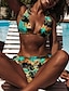 preiswerte Bikini-Sets-Damen Normal Badeanzug Bikinis Bademode 2 teilig Print Palme Strandbekleidung Sexy Badeanzüge