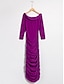 cheap Knit Dress-Knitted Off-Shoulder Pleated Maxi Dress