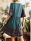 economico Abiti boho-Per donna Vestito longuette Abito casual Abito estivo Abito boho Streetwear Da mare Strada Per eventi Standard Pop art Manica corta A V Rosa Rosso Blu marino Blu Estate