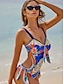 cheap Designer Swimwear-Coastal Blue Knotted One Piece Swimsuit