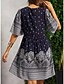 economico Abiti boho-Per donna Vestito longuette Abito casual Abito estivo Abito boho Streetwear Da mare Strada Per eventi Standard Pop art Manica corta A V Rosa Rosso Blu marino Blu Estate