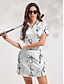 billige Designer kollektion-Dame golf kjole Sort med Hvid Hvid Blå Kortærmet Solbeskyttelse Kjoler Dame golf påklædning Tøj Outfits Bær tøj