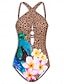 olcso tervező fürdőruha-virágos leopárdgyűrűs háromszög bikini fürdőruha
