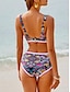 tanie markowe stroje kąpielowe-haftowany zestaw bikini o przedłużonym kroju i trójkątnym kroju