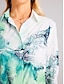 baratos Blusas e Camisas de mulher-Mulheres Camisa Social Blusa Gráfico Abstrato Casual Diário Botão Imprimir Azul Manga Longa Elegante Moda Básico Colarinho de Camisa Primavera Outono