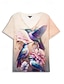 voordelige Dames T-shirts-Dames T-shirt Bloemig Vogel Feestdagen Weekend Afdrukken Paars Korte mouw Modieus V-hals Zomer