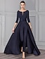 cheap Mother of the Bride Dresses-Two Piece Jumpsuit With Detachable Overskirts Mother of the Bride Dress Elegant V Neck Floor Length Satin 3/4 Length Sleeve with Sash / Ribbon 2024