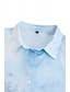 abordables Blusas y camisas de mujer-Mujer Camisa Blusa Floral Casual Festivos Botón Estampado Azul Piscina Manga Larga Moda Cuello Camisero Primavera &amp; Otoño