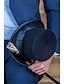 billiga Kostymer-Mörkblå Grå Herr Bröllop Bal Kostymer Solid färg 3 delar set Retro / vintage Skräddarsydd passform Singelknäppt 1 Knapp 2024