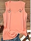 ieftine Bluze &amp; Camisole Damă-Pentru femei Bluză Simplu Casual Roz Îmbujorat Fără manșon Modă În V Vară