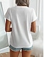 baratos T-Shirts de mulher-Mulheres Camiseta Âmbar Cores Gradiente Imprimir Férias à moda Manga Curta Decote V Amarelo Verão