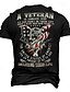 cheap Men&#039;s Graphic Tshirts-Men&#039;s American US Flag T shirt Tee Top Cotton Short Sleeve Graphic Shirt Black 4 Black 1 Black  3 Comfortable Tee Street Holiday Fashion Designer Clothing