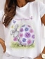 preiswerte T-Shirts für Damen-Damen T Shirt Baumwolle Graphic Bedruckt Wochenende Modisch Kurzarm Rundhalsausschnitt Weiß Sommer