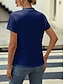 preiswerte T-Shirts für Damen-Damen Sommertops Casual Täglich Blau Kurzarm Modisch Gespaltener Hals Sommer