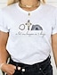 halpa Naisten T-paidat-Naisten T-paita Modaali Kuvitettu Kirjain Päivittäin Viikonloppu Painettu Valkoinen Lyhythihainen Muoti Pyöreä kaula-aukko Kesä