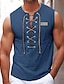 cheap Gym Tank Tops-Men&#039;s Tank Top Vest Top Undershirt Sleeveless Shirt Ribbed Knit tee Plain American Flag Pit Strip V Neck Outdoor Going out Sleeveless Lace up Clothing Apparel Fashion Designer Muscle