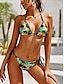 abordables Conjuntos de bikini-Mujer Normal Bañadores Bikini 2 piezas Traje de baño 2 Piezas Estampado Palmera Vacaciones Ropa de playa Trajes de baño