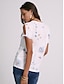 preiswerte T-Shirts für Damen-Damen T Shirt Henley Shirt Blumen Festtage Wochenende Taste Ausgeschnitten Bedruckt Weiß Kurzarm Basic Rundhalsausschnitt