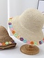 ieftine Pălării Damă-decor de flori boho pălării de soare pălărie de paie elegantă de culoare solidă scobită pălării de plajă de călătorie respirabile pentru femei fete vară în aer liber