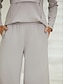 ieftine Bluze simple pentru femei-Pentru femei Cămașă Seturi de pantaloni Culoare solidă Casul / Zilnic Modă Manșon Lung Rotund Gri Primăvara &amp; toamnă
