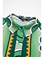 お買い得  プリントカジュアルドレス-サテンの幾何学模様のベルト付きマキシシャツドレス