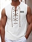 cheap Gym Tank Tops-Men&#039;s Tank Top Vest Top Undershirt Sleeveless Shirt Ribbed Knit tee Plain American Flag Pit Strip V Neck Outdoor Going out Sleeveless Lace up Clothing Apparel Fashion Designer Muscle