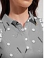 baratos Coleção de designers-Mulheres Camisa polo de caminhada polo combinando Cinzento Claro Cinzento Manga Curta Proteção Solar Blusas Roupas femininas de golfe, roupas, roupas, roupas