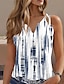 cheap Tank Tops &amp; Camis-Women&#039;s Tank Top Floral Print Casual Holiday Basic Sleeveless V Neck White