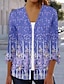 billige Bluser og trøjer til kvinder-Dame Skjorte Bluse Blomstret Grafisk Trykt mønster Afslappet Basale 3/4-ærmer V-hals Hvid