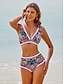 cheap Designer Swimwear-Embroidered Longline Triangle Bikini Set