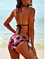 tanie Zestawy bikini-Damskie Stroje kąpielowe Bikini 2 szt Kostium kąpielowy Drzewo palmowe Urlop Seksowny Kostiumy kąpielowe
